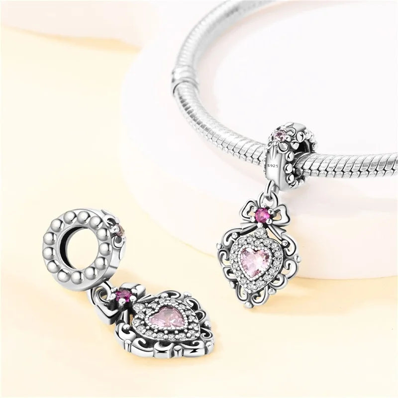 2024 Original New in Romantic Retro Classic Series Lotus Charm Beads Fits Pandach Bracelet Women 925 Silver Pendant Bead Jewelry