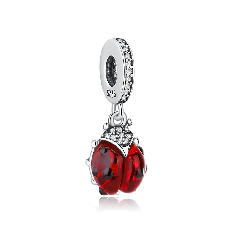 Original 925 Sterling Silver Charms Love Heart Turtle Murano Glass Pendant Beads Fit Pan Bracelet Necklace Jewelry For Women